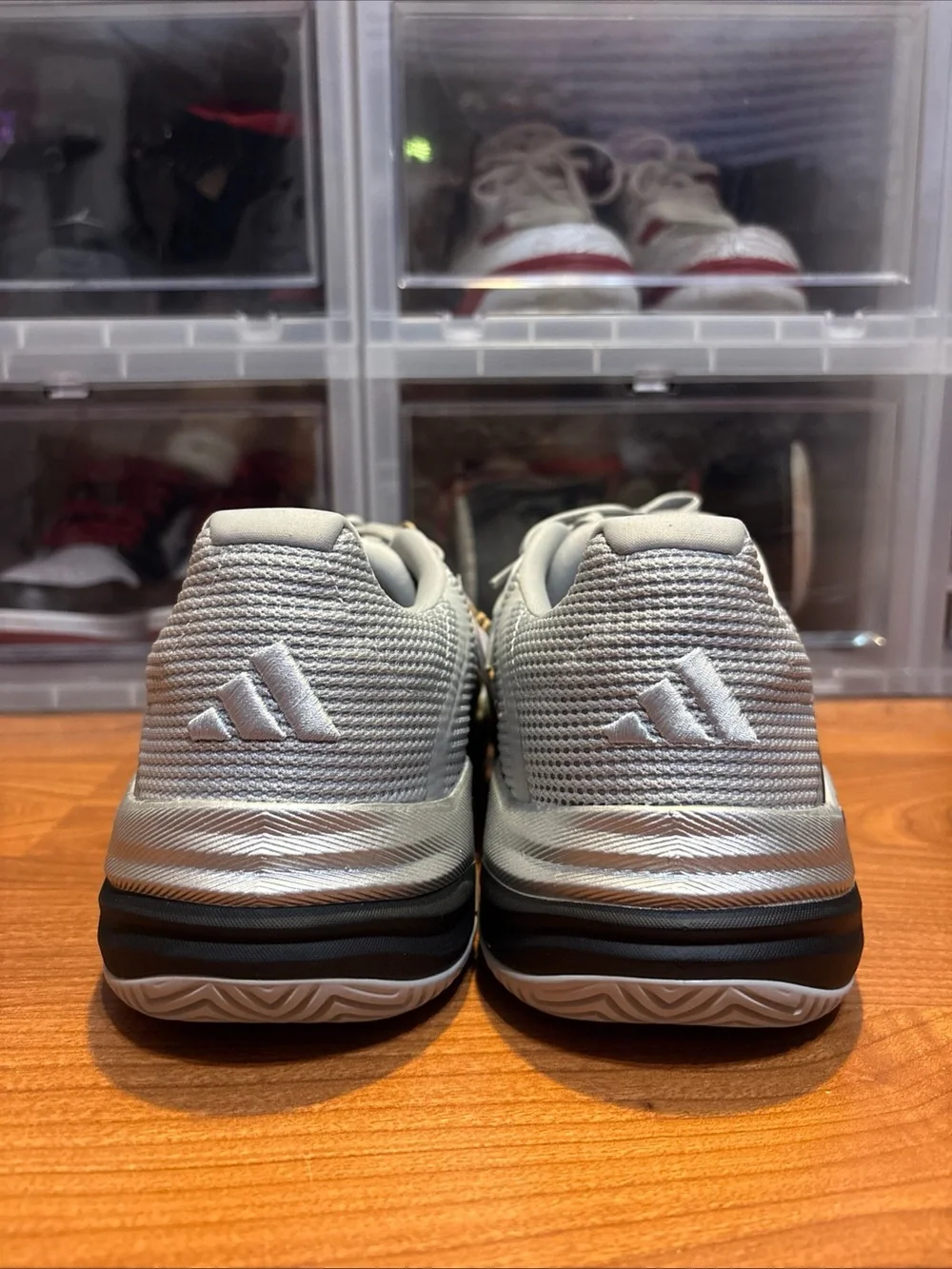 Adidas Barricade 13 Silver Metallic 25th Anniversary JR1973 Tennis Shoes Sz 9.5M